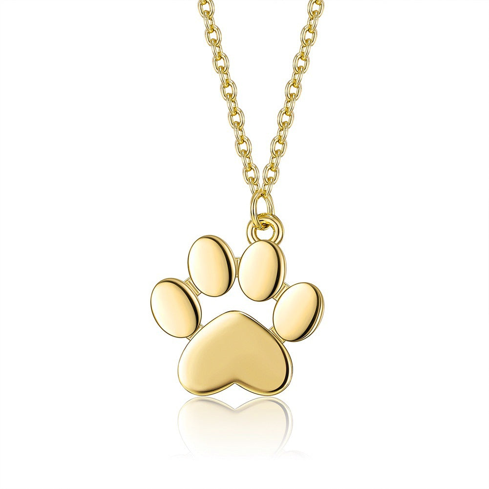 "Always with Me" – Sterling Silver Pet Footprint Necklace in Gold, Rose Gold, or Silver