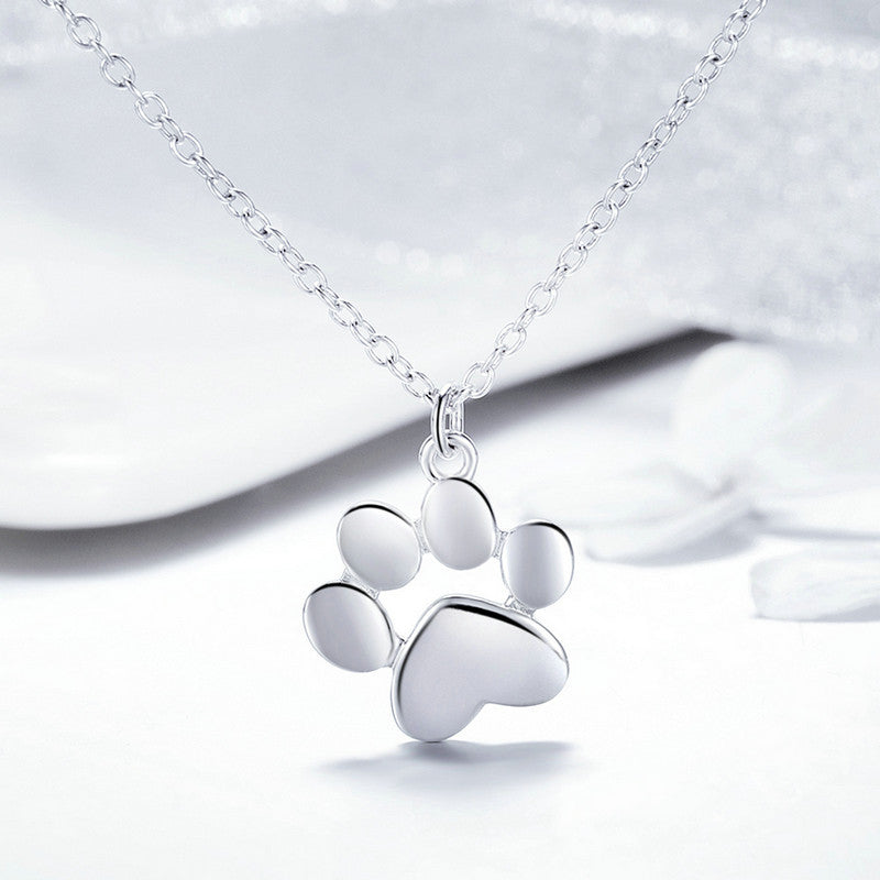 "Always with Me" – Sterling Silver Pet Footprint Necklace in Gold, Rose Gold, or Silver