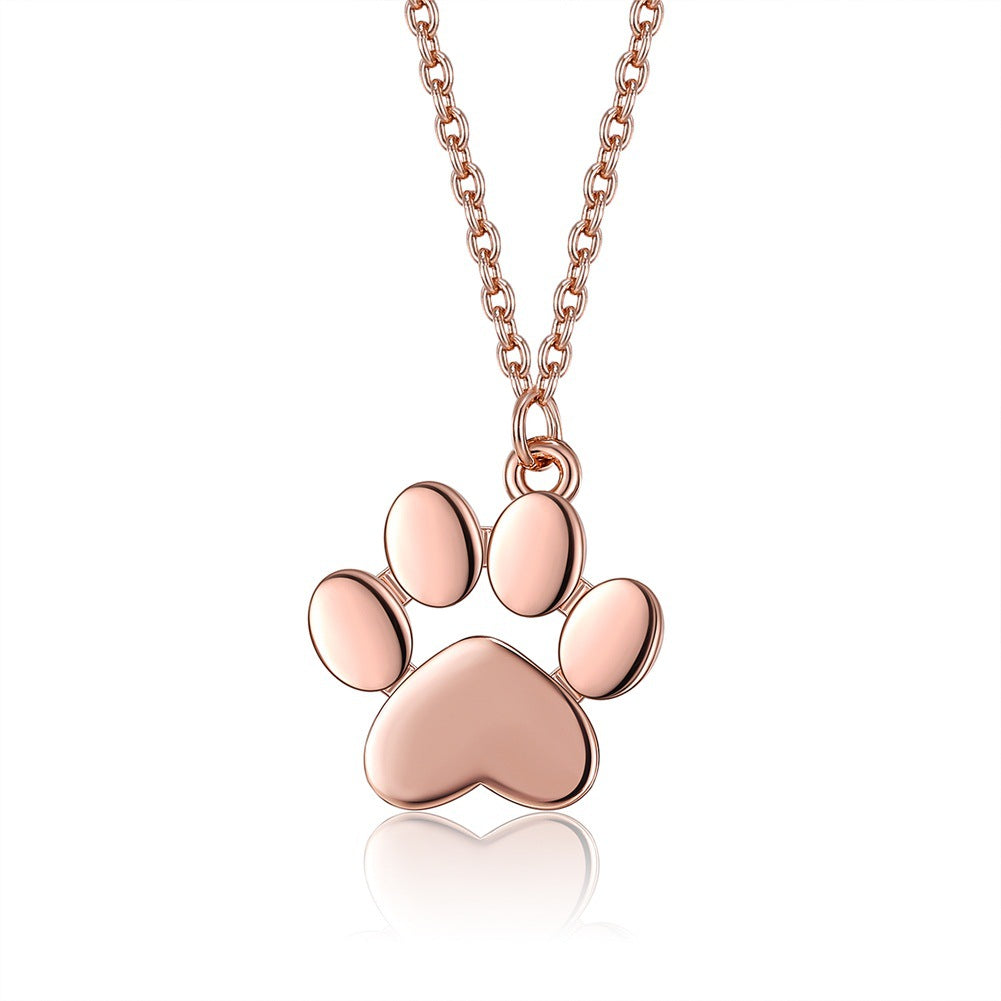 "Always with Me" – Sterling Silver Pet Footprint Necklace in Gold, Rose Gold, or Silver
